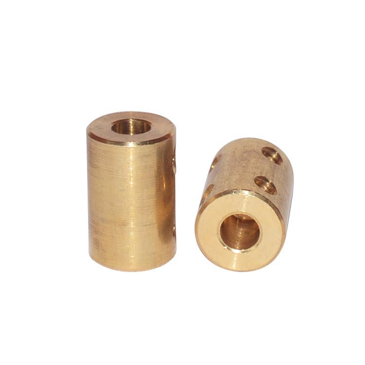 CNC Brass Rigid Cylindrical Coupling D14L22 - Motor Transmission Accessory