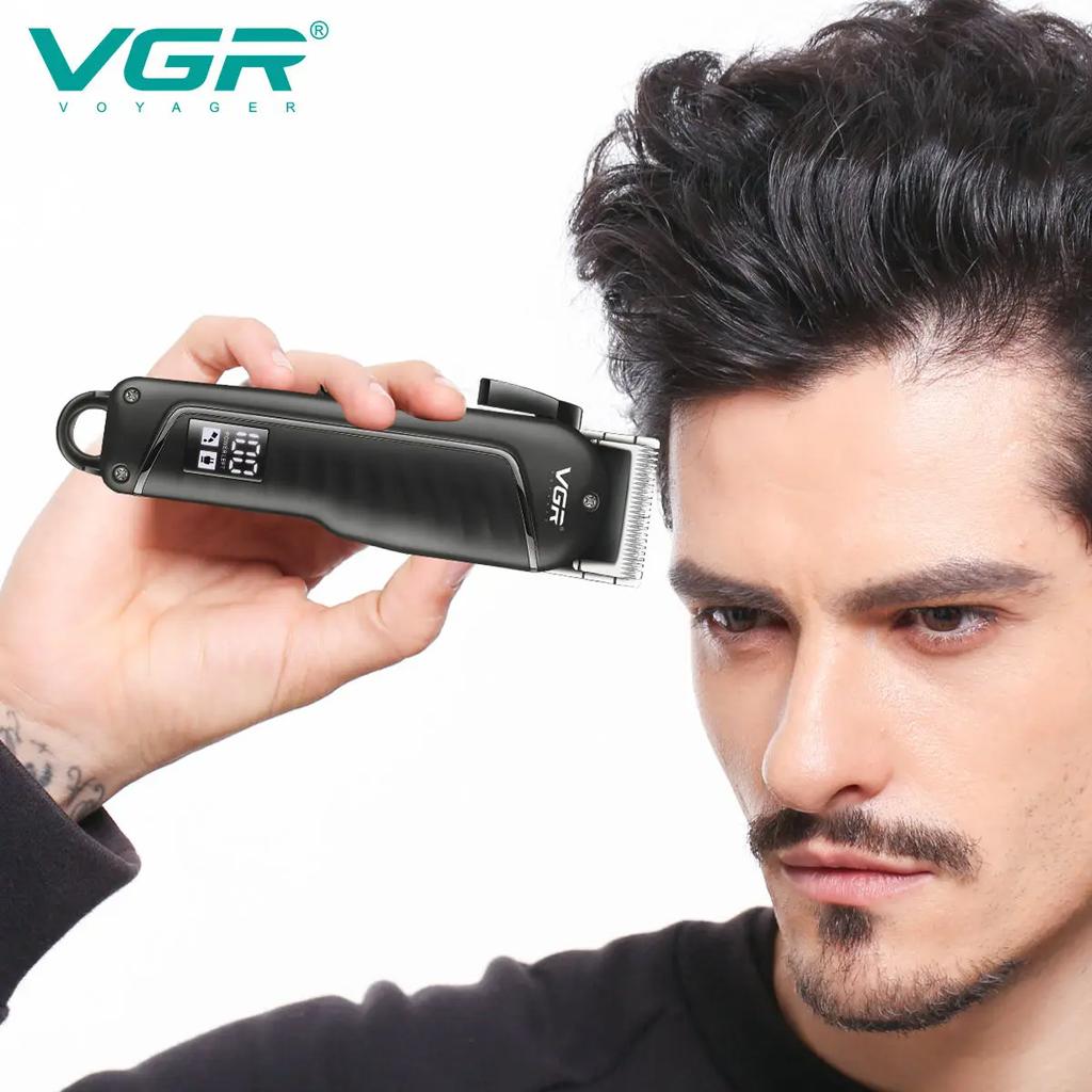 Tagliacapelli Originale VGR 683 Macchina Professionale per Tagliare i Capelli Barbiere Ricaricabile Rifinitore per Capelli Display Digitale Rifinitore Testina ad Olio Tagliacapelli per Uomo