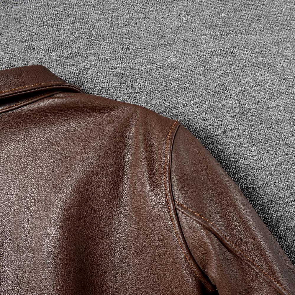 Men's Leather Jacket Genuine Cow A2 Flight Suit Man Aviator Bomber Coat Men Cow hide Leather Jackets Spring Autumn