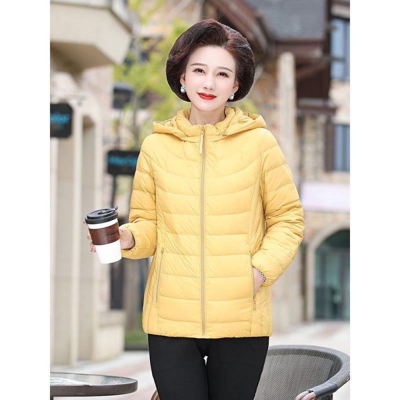 

Женский легкий пуховик со съемным капюшоном - Стильная зимняя верхняя одежда для молодых мам, женщин среднего возраста и пожилых. 7XL (181-200 jin) жёлтый