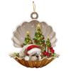 Cute Christmas Puppy Dog Shell Hanging Ornaments Xmas Tree Hanging Pendants Happy New Year 2024 Merry Christmas Decor For Home