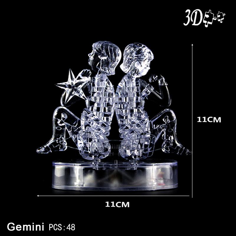 Сделай сам Пазл 12 Созвездий Светодиодная Подсветка 3D Кристальный Пазл Изысканные Подарки для Детей и Взрослых Образовательный Пазл Креативные Игрушки