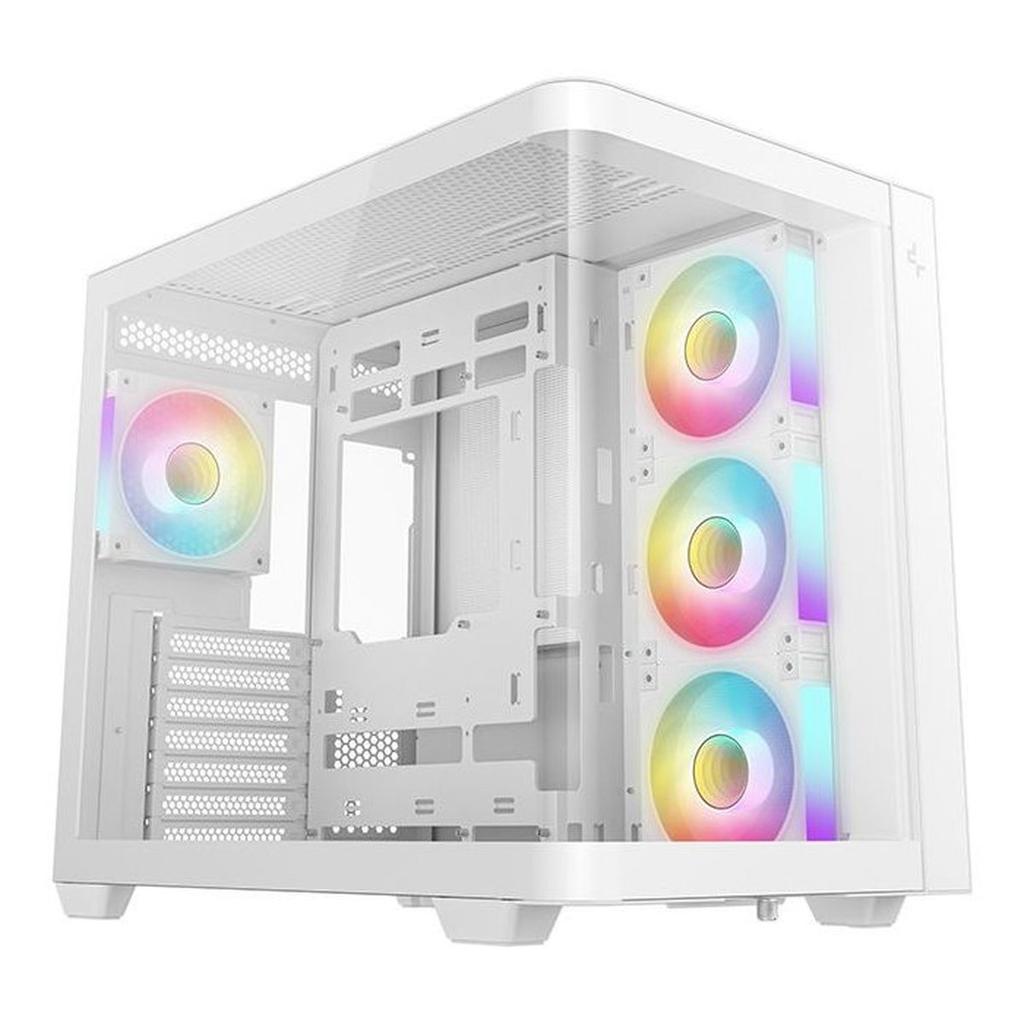 Boîtier PC - DEEPCOOL - CG530U 4F - Moyen tour- Format Micro-ATX - 4 ventilateurs ARGB inclus - Blanc