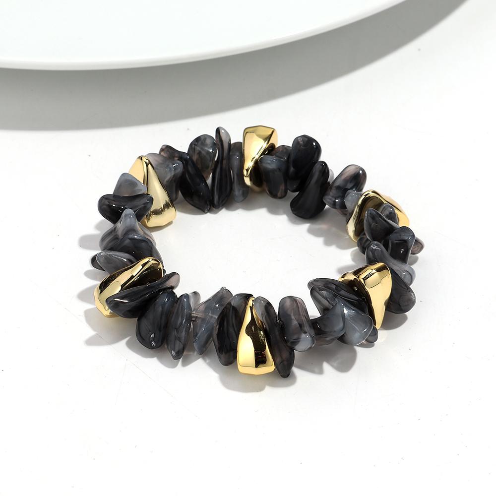 Acrylic Irregular Imitation Crushed Stone Beaded Bracelet for Women Boho Multicolored Strechy Bracelets Vacation Jewelry Gifts