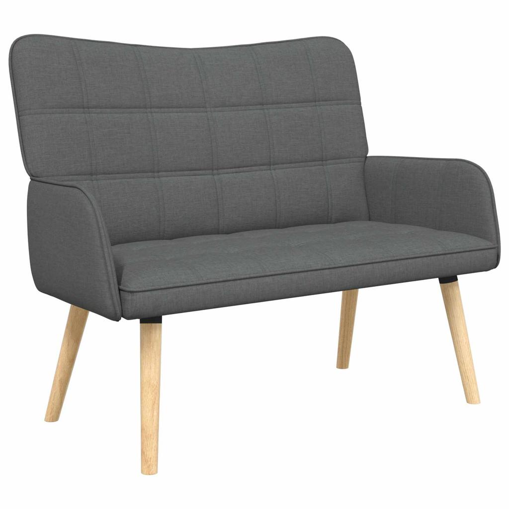 2 Seater Sofa Dark Grey 115 x 61 x 87 cm Fabric