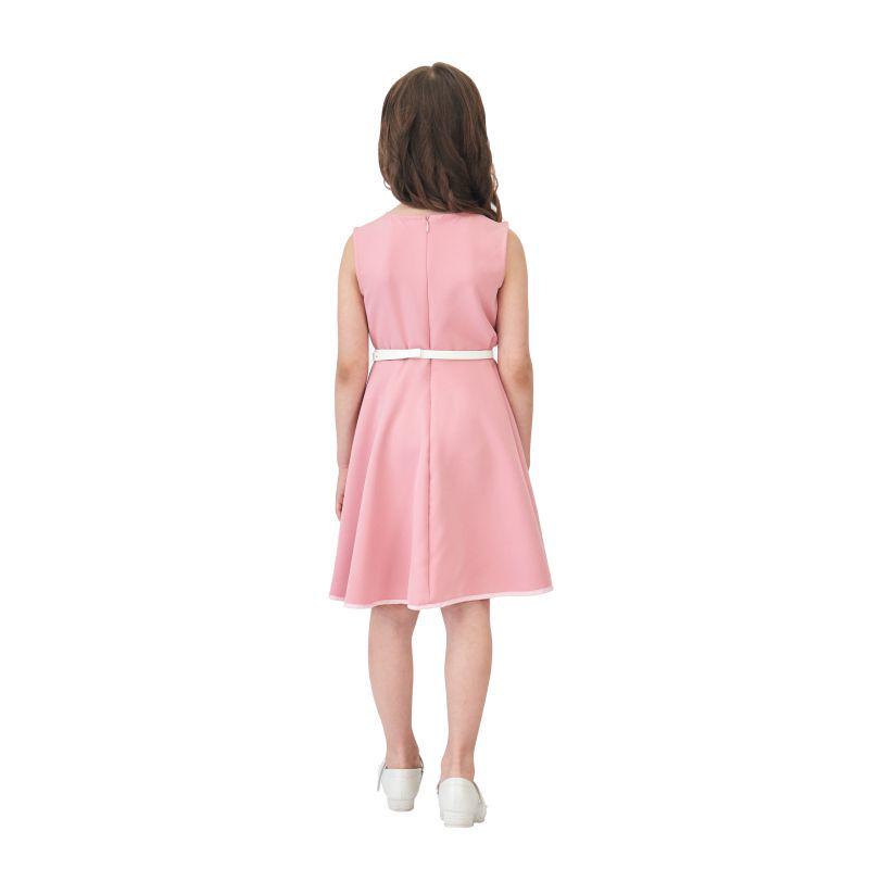 Girls' Sleeveless A-line Belted Dress - 7 Colors Available