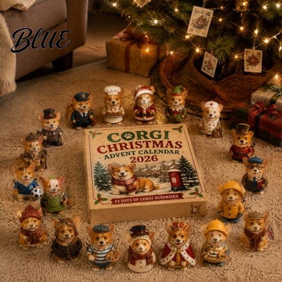 Dárek pro milovníky Corgi Figurky pro Kalendář 2026 Vánoční Advent 24 Dní s Mini Dětmi Svátky