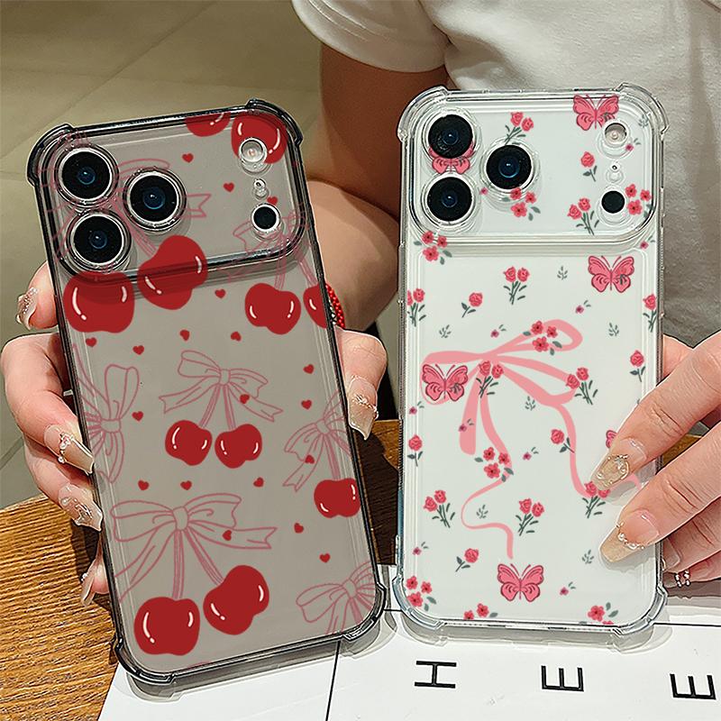 Cartoon Bear Pattern Phone Case For iPhone 17e 17 16 15 Pro Max 14 13 Pro 16 Shockproof Clear Soft Card Slot Pocket Back Cover