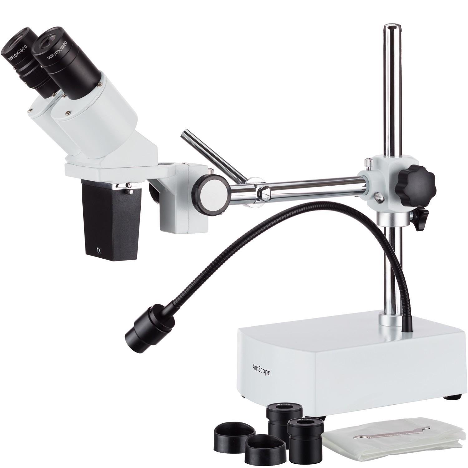 

Бинокулярный светодиодный стереомикроскоп AmScope 10X-15X со штангой и подсветкой SE400-Y