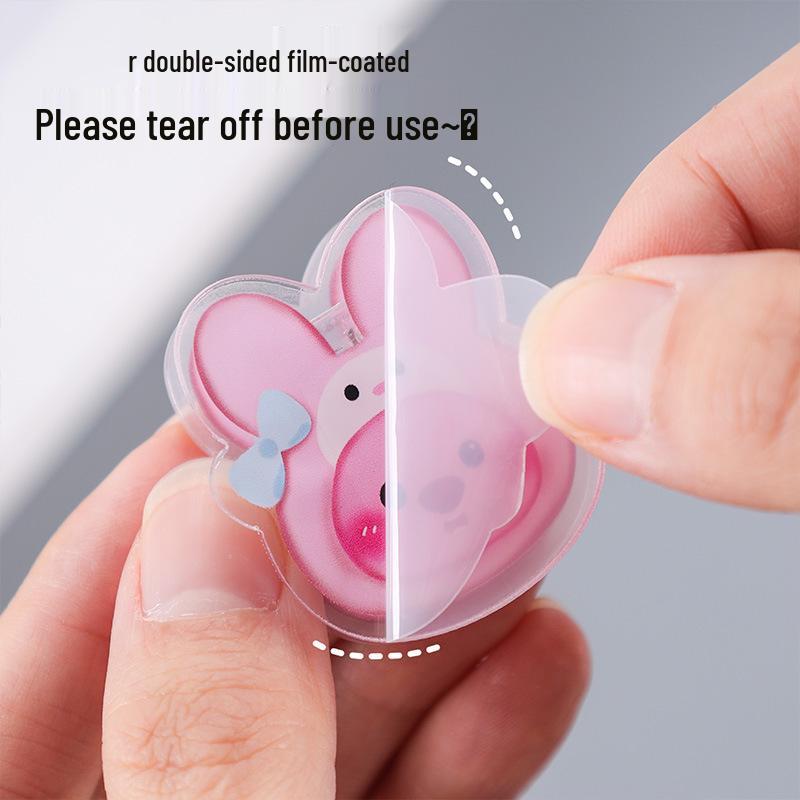 Cute Cartoon Double-Sided Acrylic Memo Clips - Transparent Small Stationery Clips for Journals and Office Bills