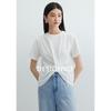 Small Niche Design Twist White Short-sleeved Round Neck T-shirt