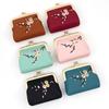 Chinese Style Embroidered Coin Purse With Flower Pattern For Women Daily Use