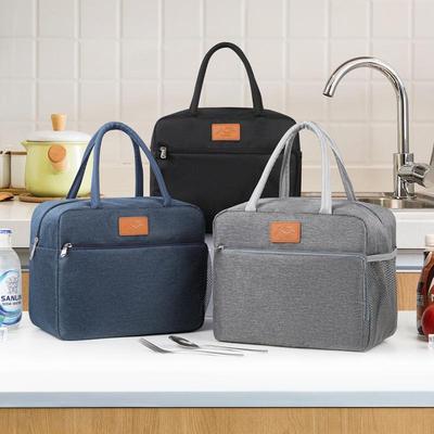 Cationic Insulated Lunch Bag - Solid Color, Portable for Office Workers with Ice Pack