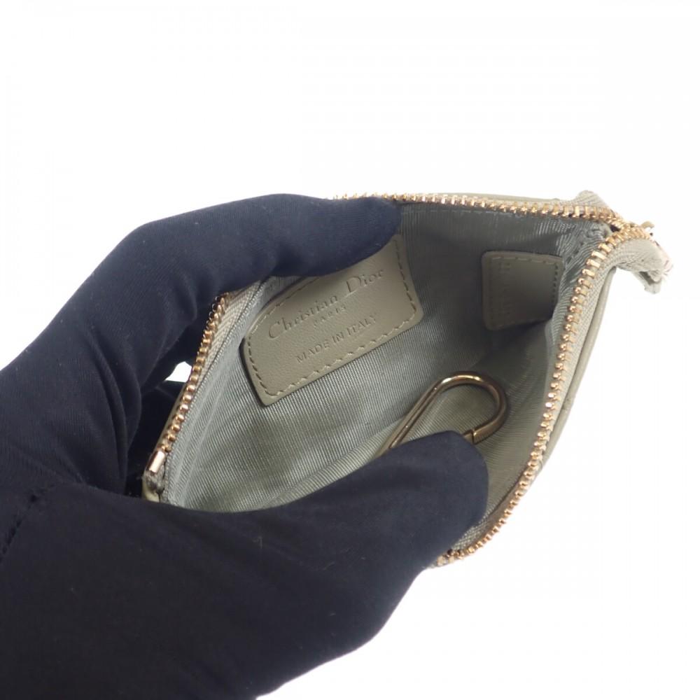 Dior Coin Case Sage Green Lambskin Women