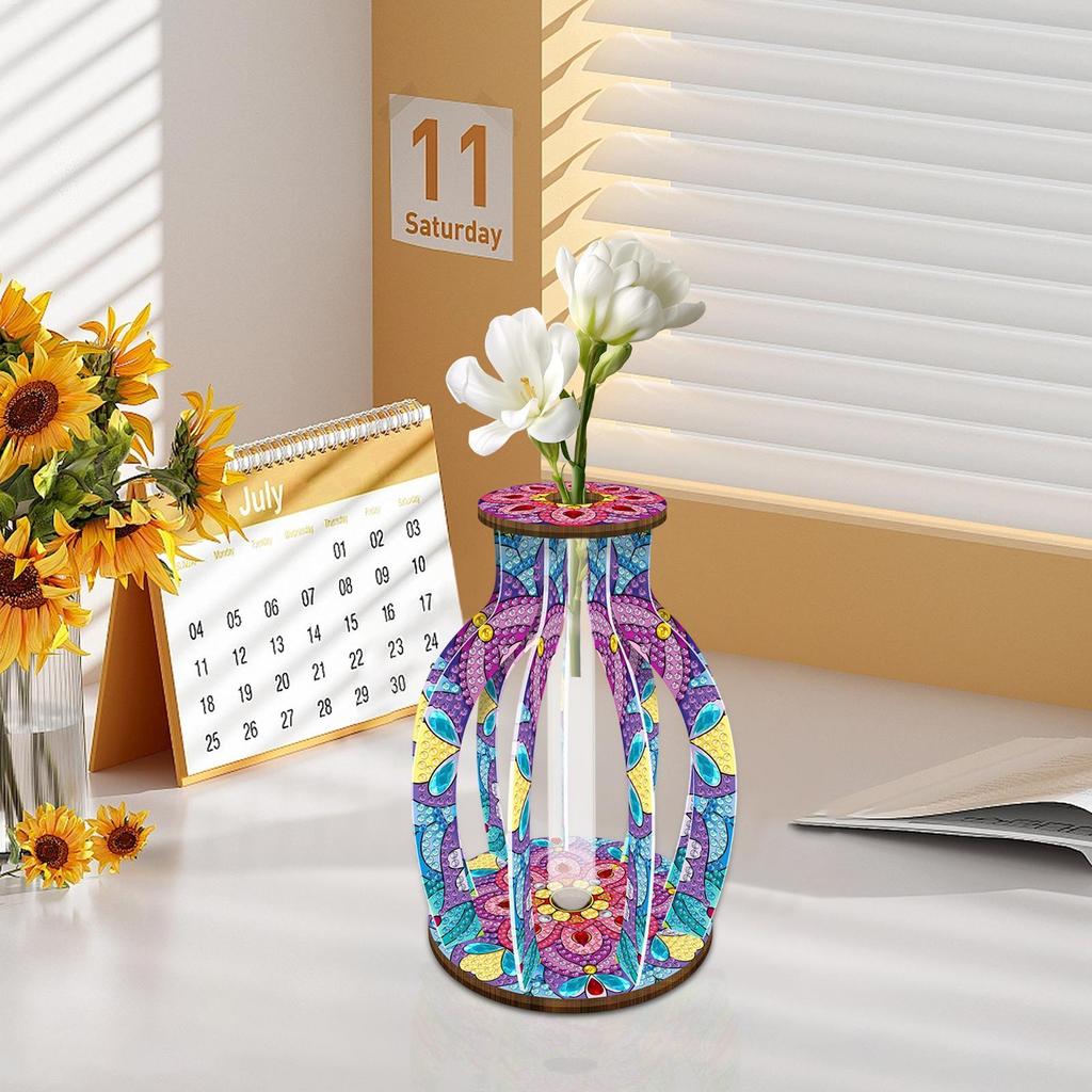 Rhinestones Painting Vase Flower Vase Art Painting Kit Handcraft Accessories Home Decor For Mother Professionals Children