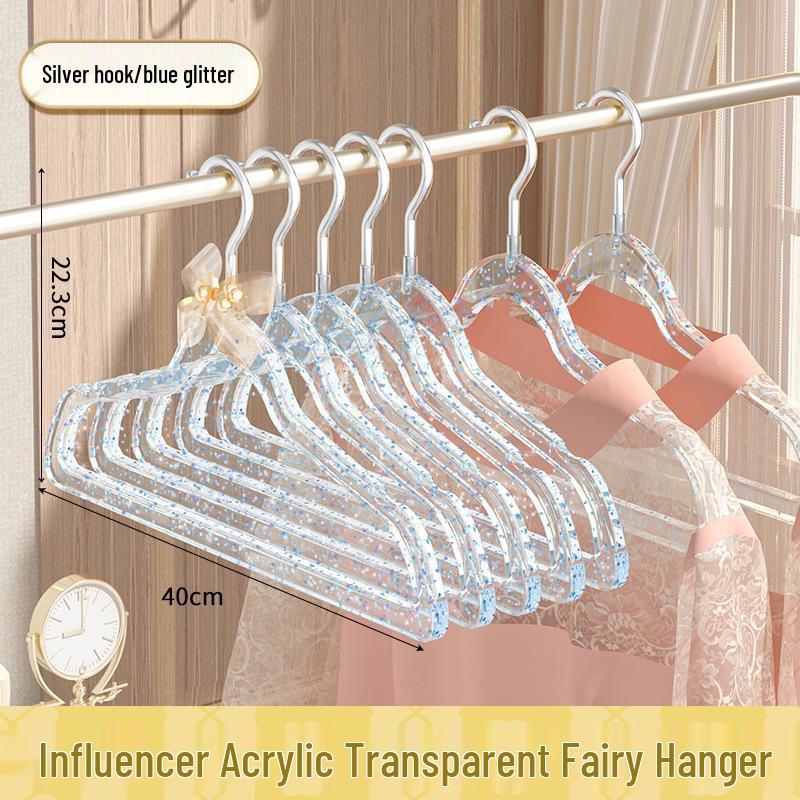 Cute Acrylic Crystal Clothes Hanger for Women's Seamless Clothing - Transparent with Gold Powder