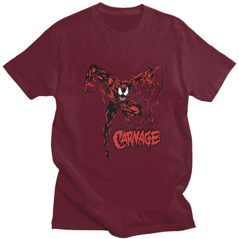 Custom Venom Carnage Jumping Down T Shirt Men Tshirt Casual Tees Short Sleeve T-shirt Slim Fit Clothing Gift