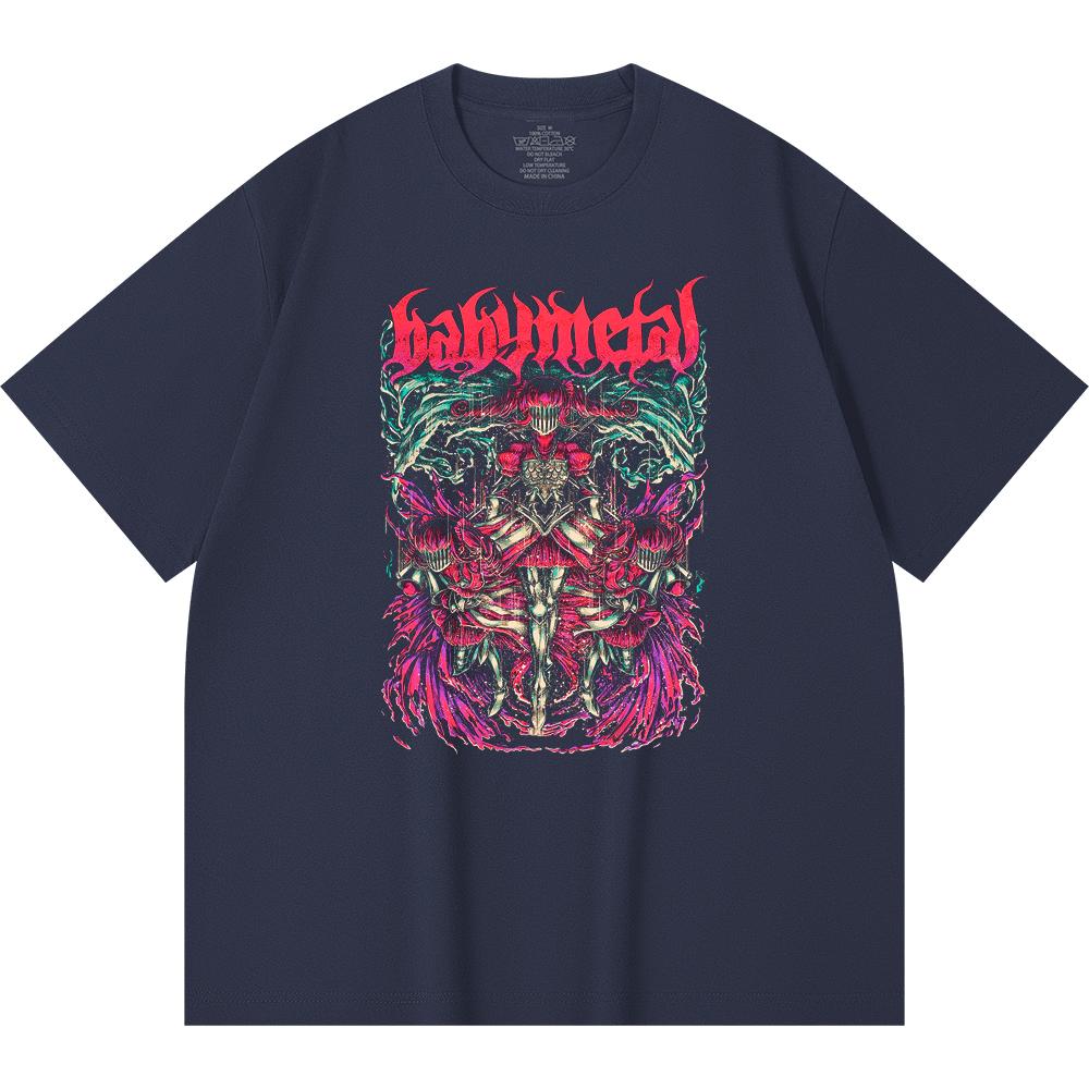 230 Gsm 100% Cotton Heavy Metal T-Shirt Rock Band Popular Music Print Unisex Heavy Cotton T Shirt