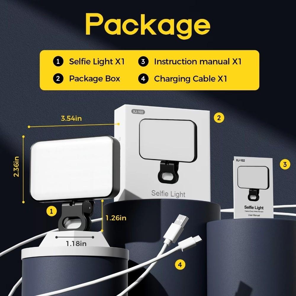 3 Modes LED Fill Light 800/1000mAh Clip Ring Flash Light LED Selfie Light  Mobile Photography