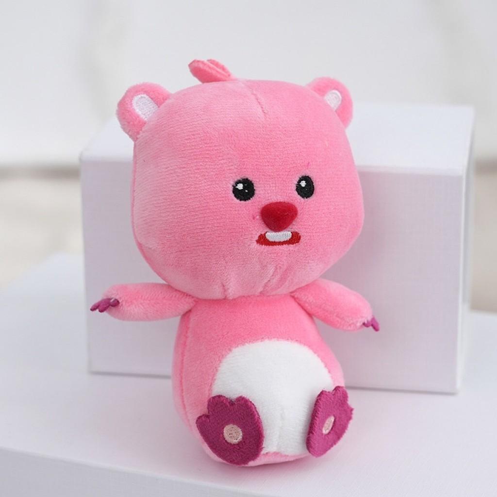Adorable Beaver Plush Toy Loopy Soft And Short Plush Keychain 14cm Diy Hair Clip