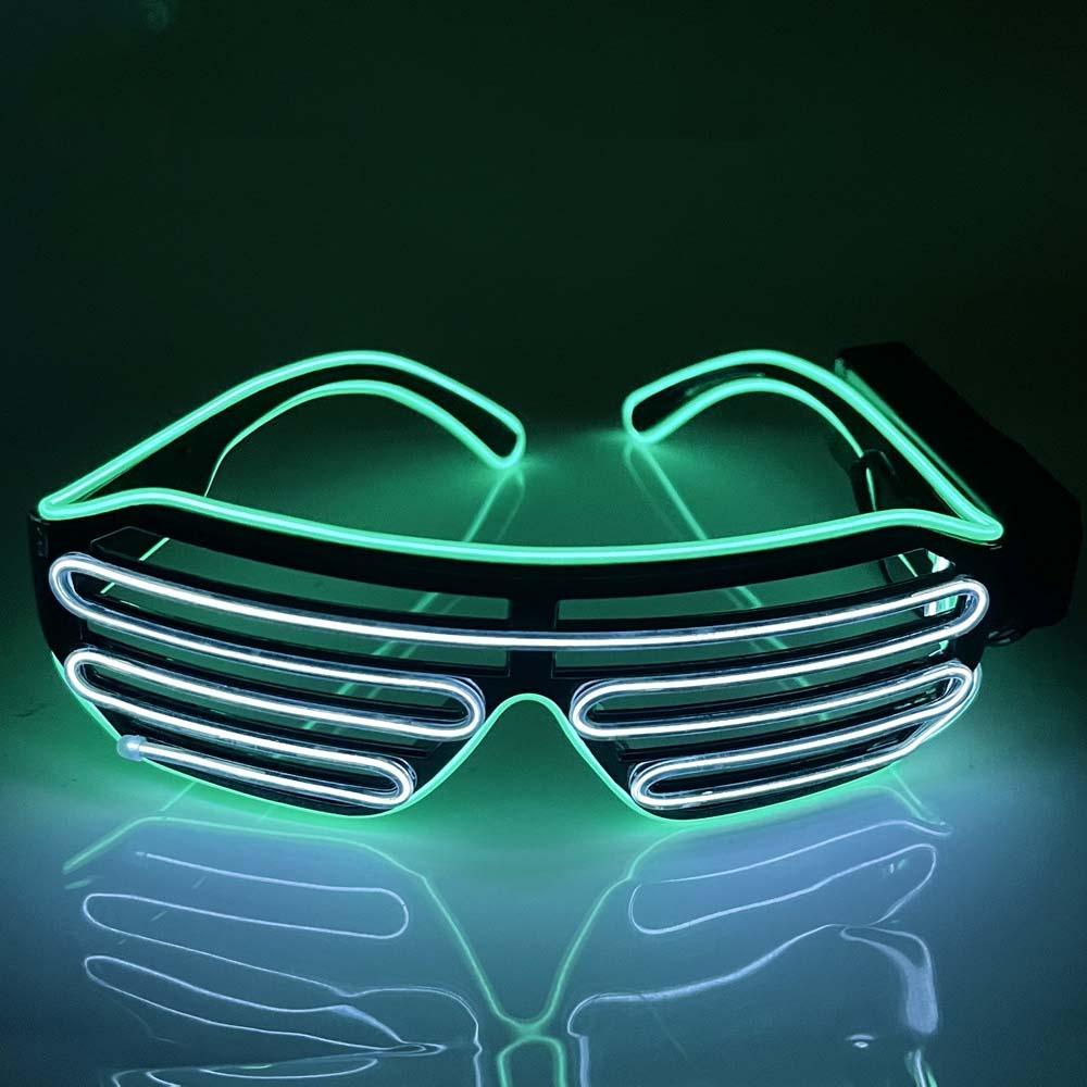 Cool LED Glowing Glasses Double Colors Fluorescent Glasses Neon Glasses Halloween Costumes