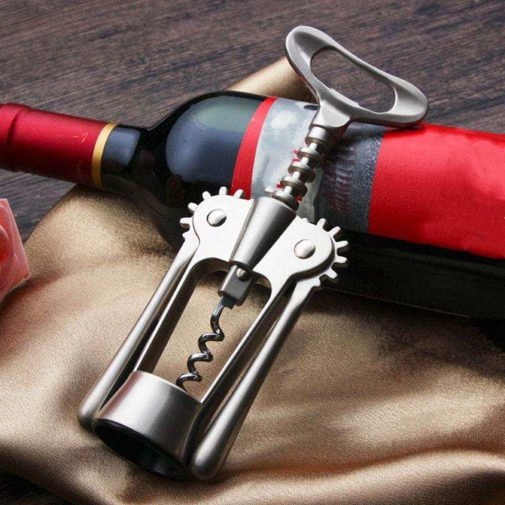 Stainless Steel Spiral Bottle Opener Wing Design Wine Cork Remover Wine Corkscrew  Restaurants