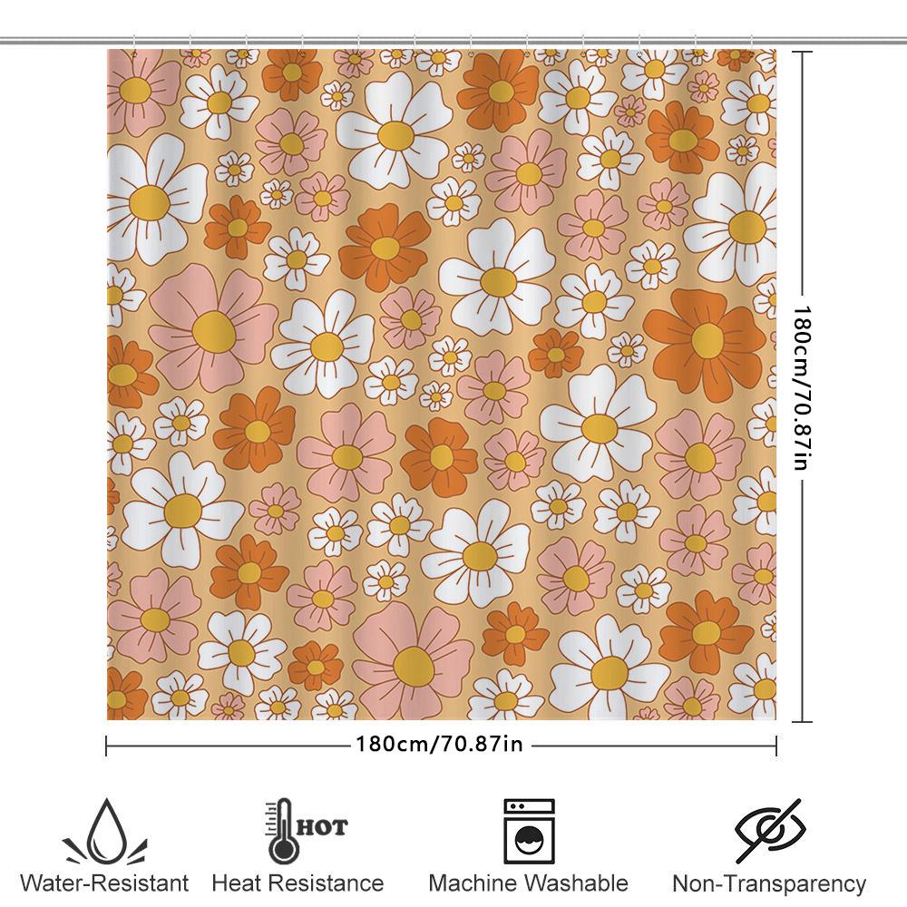 Vintage Mermaid Shower Curtain Bohemian Blue Coral Print Bathroom Decor Tiramisu Floral Design Waterproof Fabric Pink Purple Gre