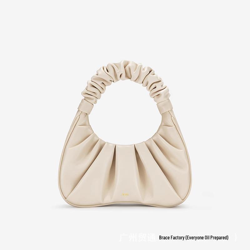 

JWPEI Women s Genuine Leather Cloud Underarm Bag - High-End Niche Handbag & Small Tote 24.5*6*12