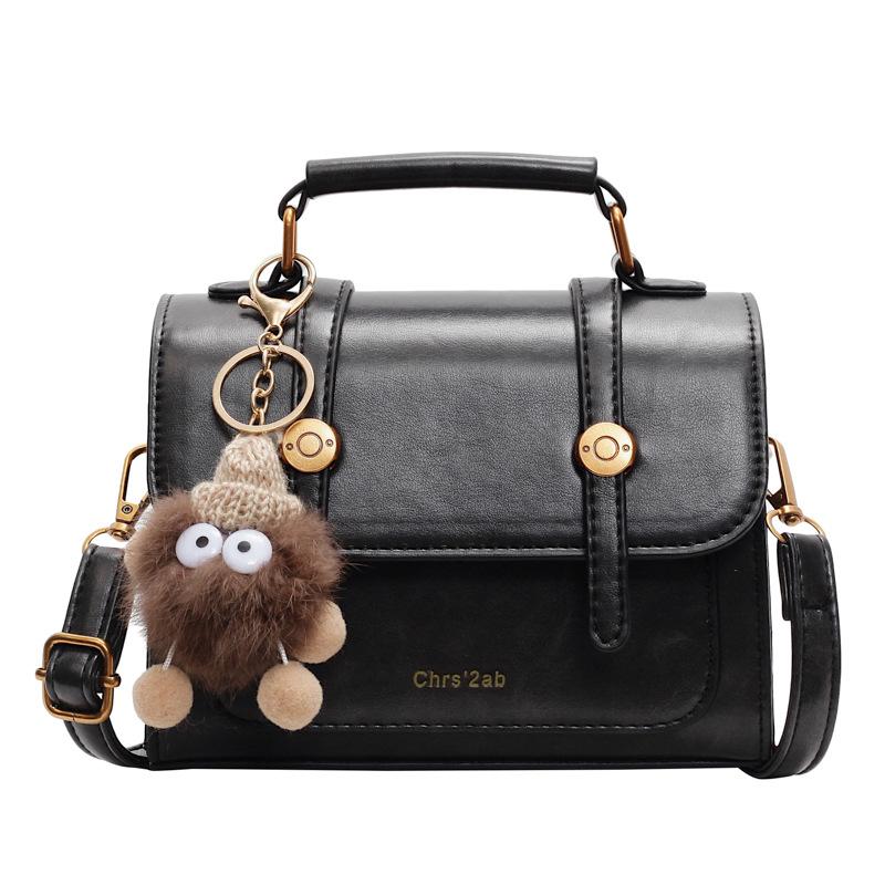 Fashion Hand Carry Small Square Bag Women'S Trend High-End Shoulder Bag Winter Retro Casual