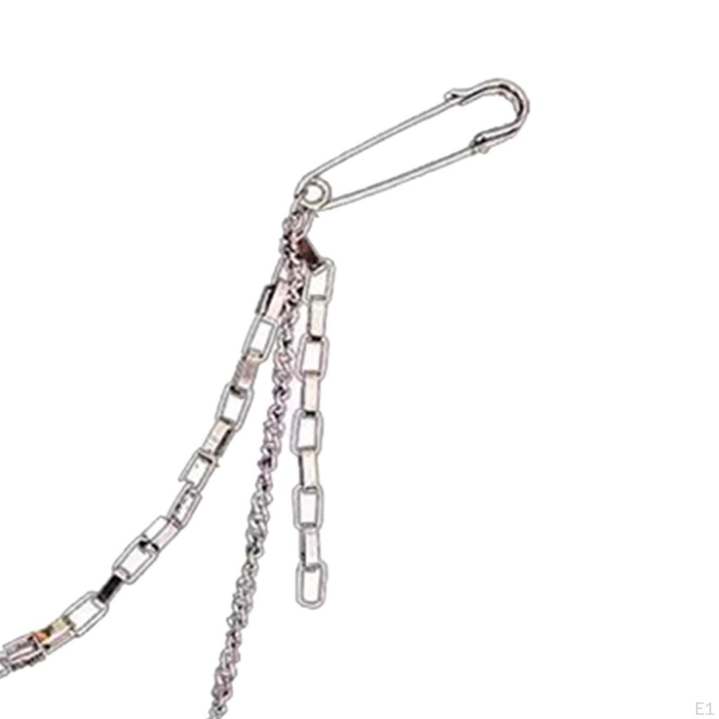 Double Chain Brooch, Durable Trendy Decorative Men Women Pendant Metal Tie Pins for Gift Coat