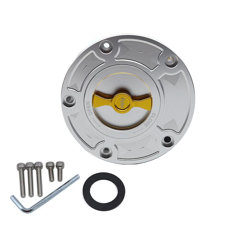 SH-L6005: Quick-release aluminum alloy fuel tank cap for motorcycle modifications.