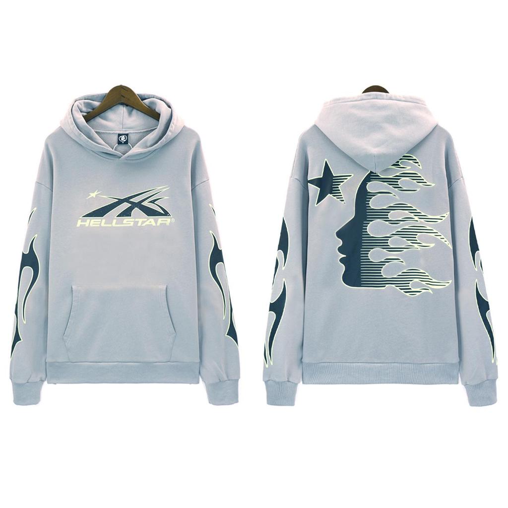 Unisex Retro Distressed Letter Print Hoodie für Herbst/Winter