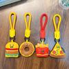 Leather Cartoon Burger & Pizza Keychain - 3D Cute Car Bag Pendant Gift Ornament