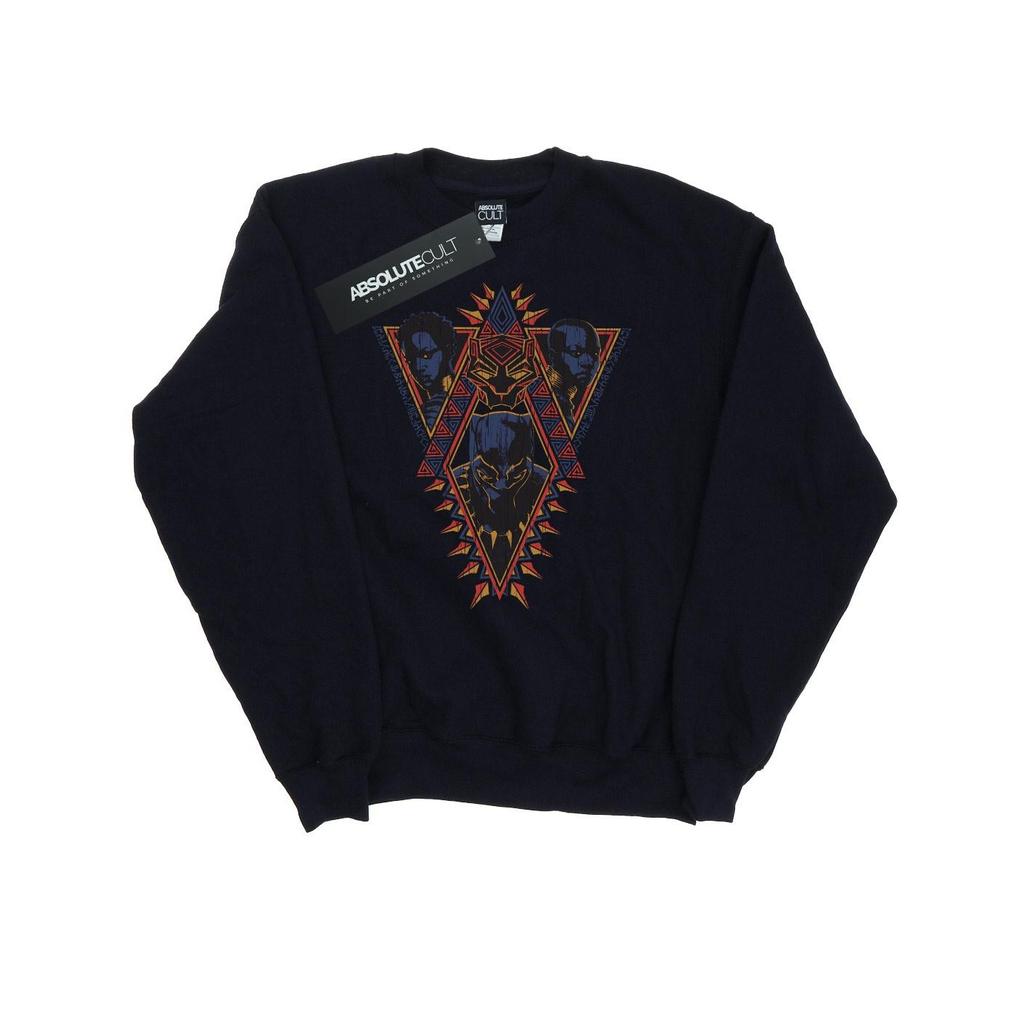 Marvel Womens/Ladies Black Panther Tribal Heads Sweatshirt