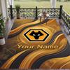 Custom Text Printed Rug Wolverhampton Wanderers Football Non Slip Floor Carpet For Home Room Decor