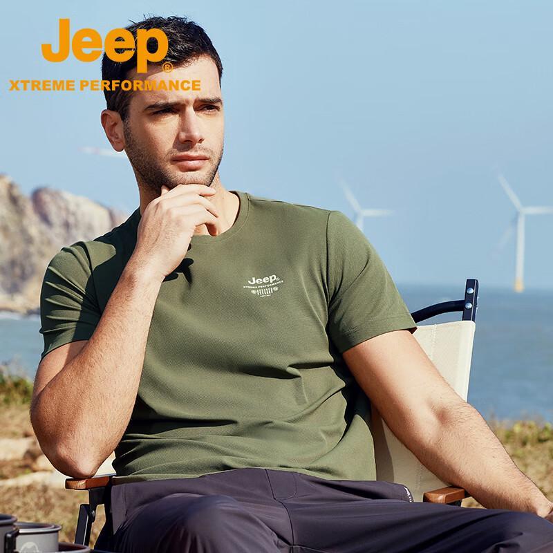 JEEP Men's Quick-Dry Round Neck Short Sleeve T-Shirt J222094505