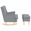 Armchair with Ottoman 2 pcs. Light Gray Fabric