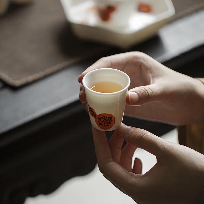 Muyi Mutton-fat Jade Ceramic Tea Set