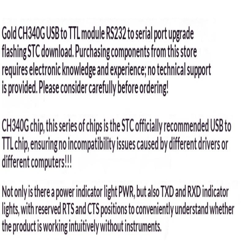 Usb To Ttl Uart Module Ch340G Ch340 Usb To Ttl Stc Microcontroller Download Cable Brush Board Usb To Serial 3.3V 5V Switch