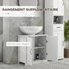 Bathroom Sink Cabinet Under Sink Furniture With Double Door And Adjustable Shelf 60x30x60cm White
