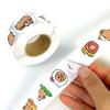 500 Sheets/Roll Capybara Sticker Roll Sticker Creative Hand Account Material Self-Adhesive Sealing Sticker