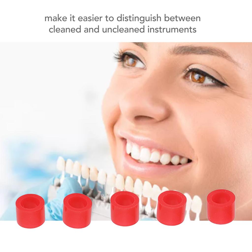 100 szt. Pierścienie kodowane kolorami do zębów Autoklawowalne Wytrzymałe Opaski do Rozróżniania Instrumentów Dentystycznych