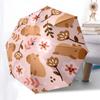 Parapluie de voyage sur le thème du Capybara - 8 baleines, ouverture et fermeture automatiques, design pliable portable, parapluie compact et élégant adapté pour l'extérieur