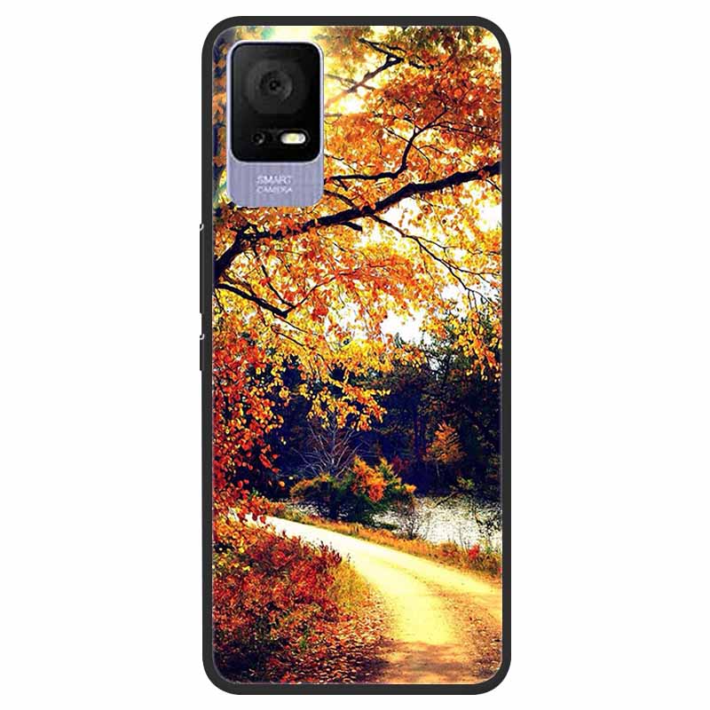 For TCL 405 / 406 / 408 / T506 Case Flower Marble Black Bumper Soft TPU Silicone Cover for TCL 408 405 Phone Cases Lovely Capas TCL 406