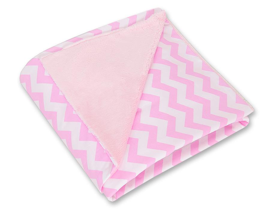 Large baby wrap for stroller carrier seat, double-sided - Chevron pink