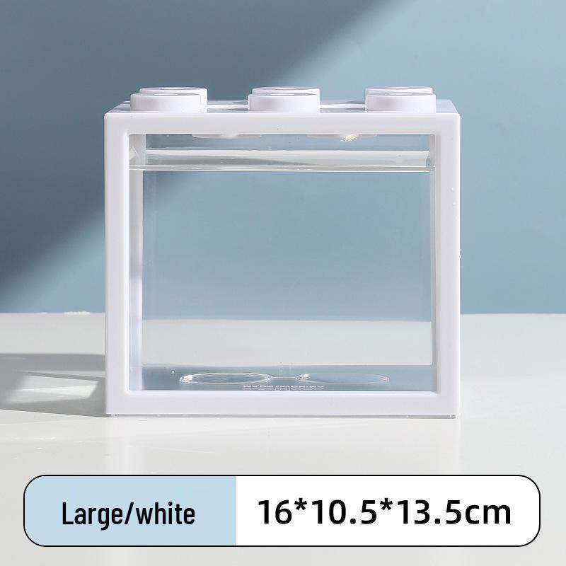 Transparent Desktop Aquarium: Fighting Fish, Jellyfish, Goldfish Tank with Street Stall Stand Design