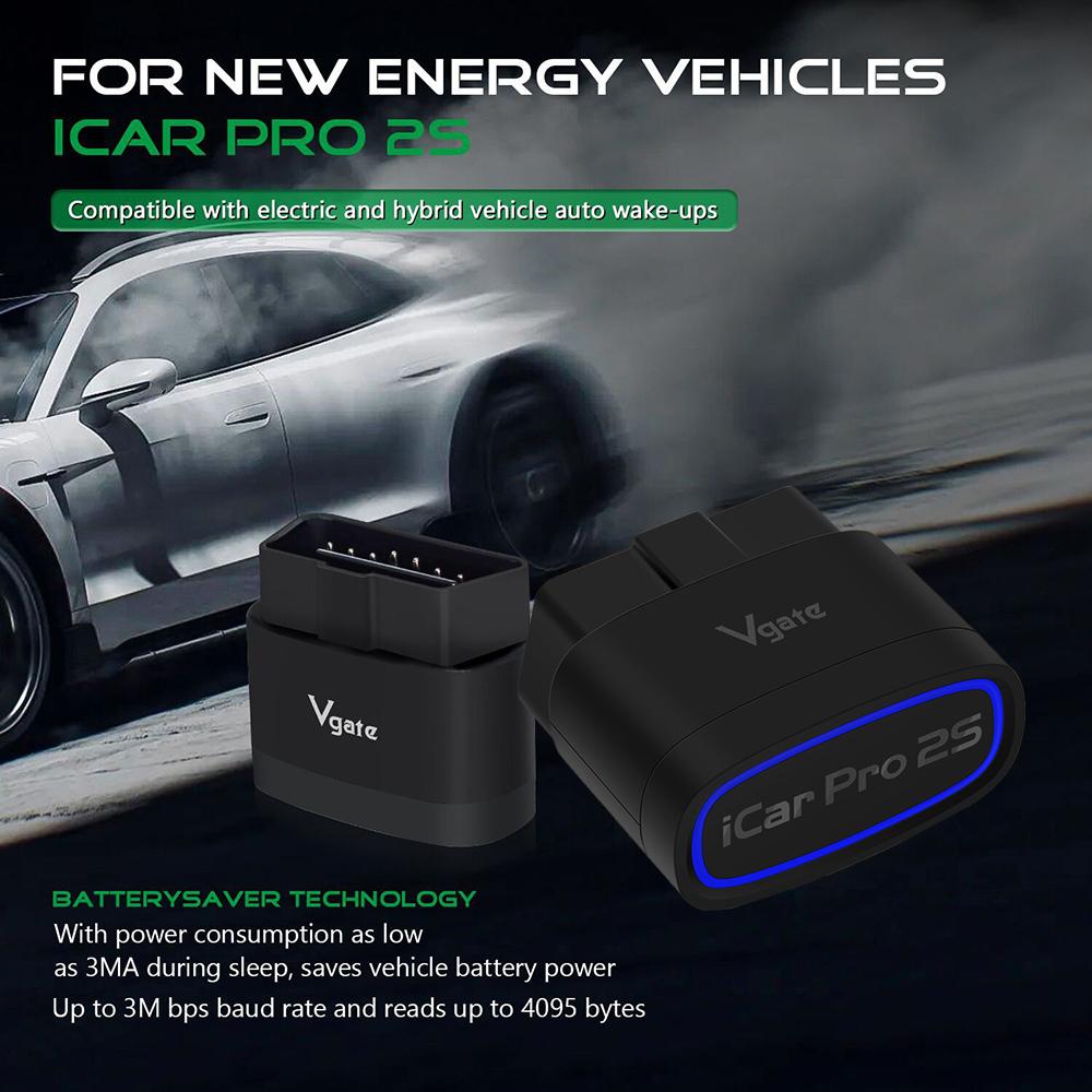Vgate iCar Pro 2S OBD2 Diagnostický nástroj ELM327 Bluetooth 5.2 Auto skener Podpora Android/IOS V2.3 Auto skener