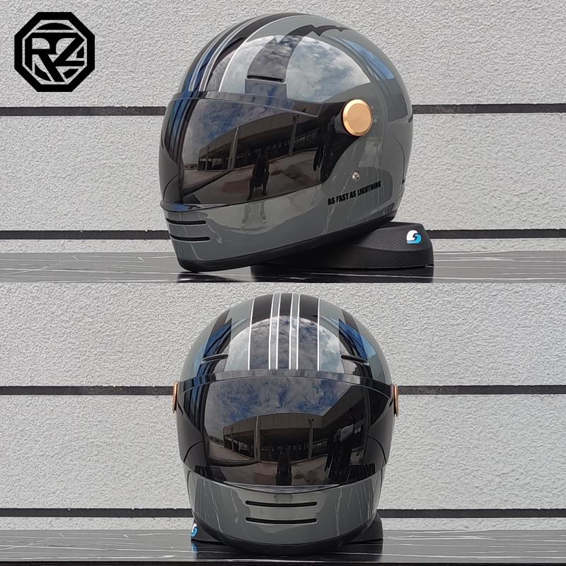 ORZ motorcycle helmet retro cruise full helmet personalized ghost knight helmet ABS material