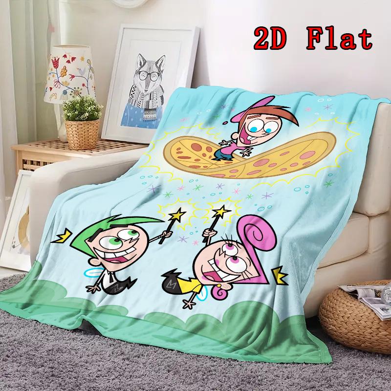 Fairly OddParents 2D Flat Pattern Flannel Blanket High Quality All Seasons Warmth and Comfort Perfect for Christmas Gifts.PMT0914136