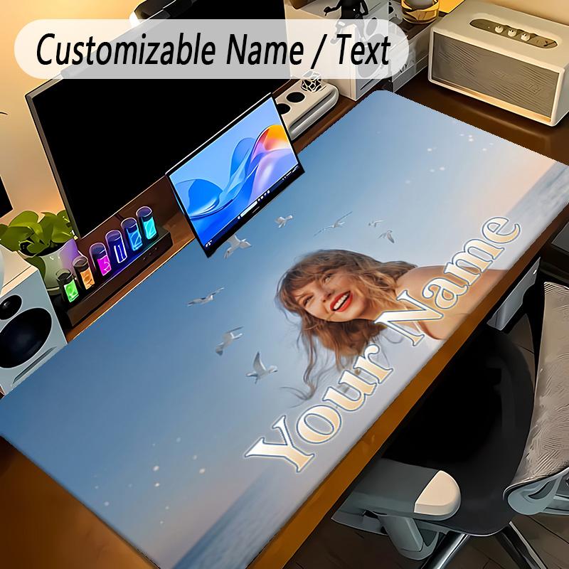 Großes Mauspadd Taylor Swift Benutzerdefinierter Name Text Personalisierte Schreibtischunterlage Rutschfestes Gaming-Pad